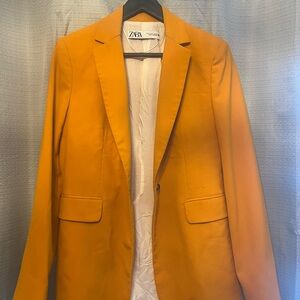 Zara Women’s Wool/Linen Mustard Blazer